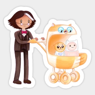 Baby world: Simon, Cake, Finn and Jake -  Adventure Time / Fionna and Cake fan art Sticker